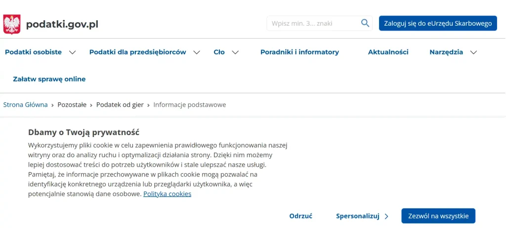 Oficjalna strona Ministerstwa Finansów o regulacji gier hazardowych