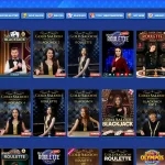 Sekcja live casino w aktualnym interfejsie Pistolo